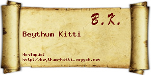 Beythum Kitti névjegykártya